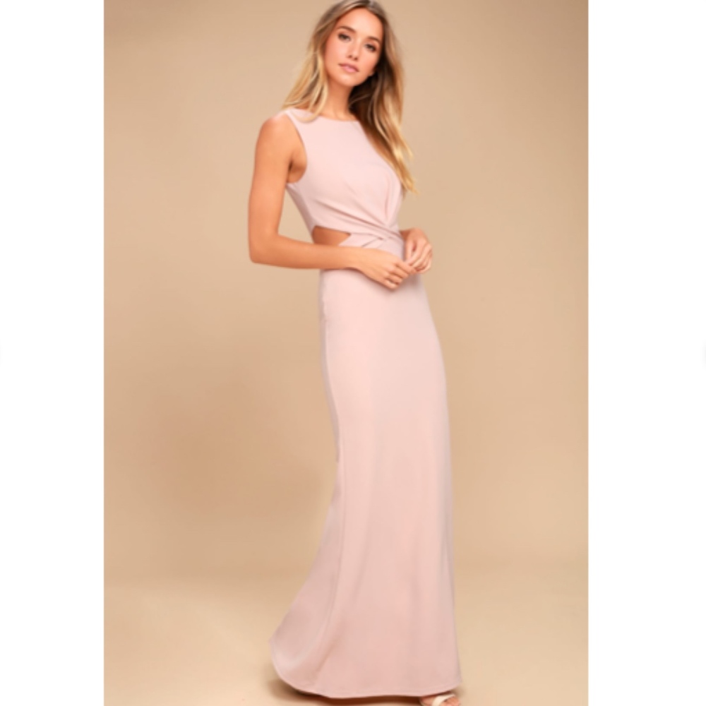 TRISTA BLUSH CUTOUT MAXI DRESS LULUS